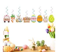 Bannières de Pâques pour l'intérieur, guirlande de fanions à motif œuf de lapin | Bannière de Pâques - Pour la maison, la ferme, la cheminée, l'arbre, le mur, la fenêtre, le plateau à ressorts, le