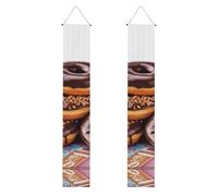 Bannières de porche à suspendre en forme de beignets au chocolat - Panneau de porte d'entrée d'été - Bannière de fête - Fond photo pour bienvenue - Décoration intérieure et extérieure