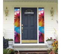 Bannières de porche à suspendre, parapluie coloré, bannière de porche « Happy Birthday », bannière de porte d'entrée pour fête de vacances, décoration intérieure et extérieure