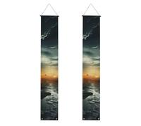 Bannières de porche « Ciel d'orage », bannière de porte suspendue, panneau « Joyeux anniversaire », bannière de fête, fond photo, panneaux de porte d'entrée pour la bienvenue, les fêtes, la décorati