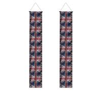 Bannières de porche imprimées avec drapeau de l'Angleterre foncé - Drapeaux réutilisables pour porche de jardin, décoration d'extérieur