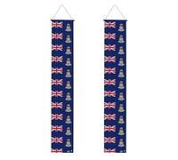 Bannières de porche imprimées avec drapeau des îles Caïmans - Réutilisables - Décoration de bienvenue