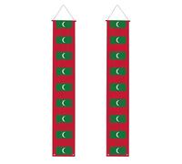 Bannières de porche imprimées avec drapeau des Maldives - Drapeaux réutilisables pour porche de jardin, décoration d'extérieur