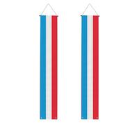 Bannières de porche imprimées avec drapeau du Luxembourg - Drapeaux réutilisables pour porche de jardin, décoration d'extérieur