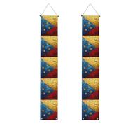 Bannières de porche imprimées avec drapeau du Venezuela pour décorations de vacances et de fête, panneau de bienvenue personnalisé réutilisable