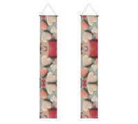 Bannières de porche imprimées avec motif d'amour, bannières décoratives à suspendre, adaptées pour les décorations de fête intérieures et extérieures.