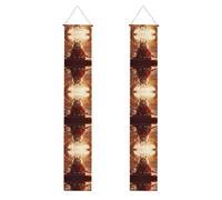 Bannières de porche imprimées Cité interdite et chats - Bannières décoratives à suspendre - Convient pour l'intérieur et l'extérieur - Décoration de porche de jardin