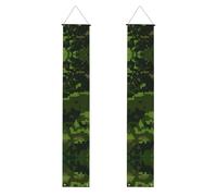 Bannières de porche imprimées de camouflage numérique vert, bannières décoratives à suspendre, adaptées pour les décorations de fête intérieures et extérieures.