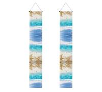 Bannières de porche imprimées sur la plage de l'océan, bannières décoratives à suspendre, adaptées pour les décorations de fête intérieures et extérieures.
