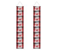 Bannières de porche rétro imprimées avec drapeau du Canada pour décorations de vacances et de fête, panneau de bienvenue personnalisé réutilisable