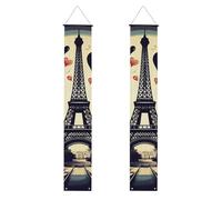 Bannières de porche « Tour Eiffel, j’aime Paris », bannière de porte à suspendre, panneau « Joyeux anniversaire », fond photo, décoration de porte d’entrée pour la bienvenue, les fêtes et les décora