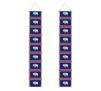 Bannières de porte d'Halloween imprimées drapeau de l'État du Wyoming, bannières de porche pour porte d'entrée, décorations intérieures et extérieures