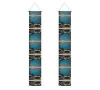 Bannières de porte imprimées avec vue sous-marine sur l'océan pour une utilisation intérieure ou extérieure, pour porte d'entrée, jardin et décorations de fête