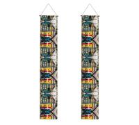 Bannières de porte imprimées de tramway de Lisbonne, décoration extérieure, utilisation intérieure ou extérieure, facile à accrocher et réutilisable