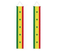 Bannières de porte imprimées drapeau du Sénégal pour intérieur ou extérieur, pour porte d'entrée, jardin et décorations de fête