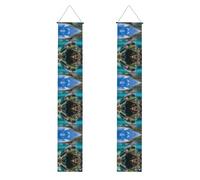 Bannières de porte imprimées Lord Howe Island Tortue de mer pour intérieur ou extérieur, pour porte d'entrée, jardin et décorations de fête