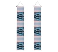 Bannières de porte imprimées vagues de l'océan, décoration extérieure, utilisation intérieure et extérieure, facile à accrocher et réutilisable