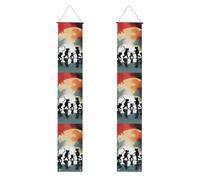 Bannières de porte mignonnes avec imprimé chaton joyeux pour Thanksgiving, décoration extérieure, utilisation intérieure et extérieure, facile à accrocher et réutilisable