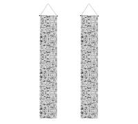 Bannières de porte monochromes imprimées de style esquisse, pour intérieur et extérieur, bannières décoratives à suspendre pour fêtes et célébrations