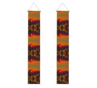 Bannières de porte motif cactus coucher de soleil dans le désert, décoration extérieure, utilisation intérieure ou extérieure, facile à accrocher et réutilisable