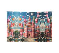 Bannières de vacances à motif château de ballons et toiles de fond suspendues - Décorez facilement votre scène de fête