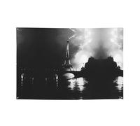 Bannières de vacances à motif Paris noir et toiles de fond à suspendre - Décorez facilement votre scène de fête