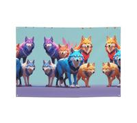 Bannières de vacances Unity Wolf Pack à motifs et toiles de fond à suspendre - Décorez facilement votre scène de fête