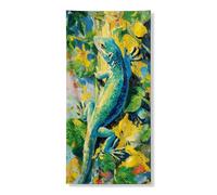 Bannières décoratives colorées en forme de lézard pour porte d'entrée, intérieur ou extérieur, printemps, été, festival, 91,4 x 183 cm