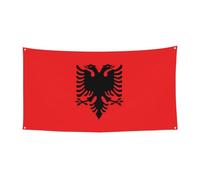 Bannières décoratives imprimées avec drapeau albanais adaptées pour les réunions de famille, les cérémonies de remise de diplôme, la décoration murale de photo