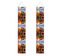 Bannières décoratives imprimées de dinde à tête rouge - Bannières d'événements de fête, adaptées pour l'intérieur et l'extérieur