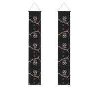 Bannières décoratives pour porche - Imprimé hibou fin de nuit - Décorations de fête durables pour cérémonies de remise de diplôme, célébrations de porches