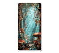 Bannières décoratives pour porte de forêt mystique - Attrape-rêves enchanté - Décoration murale d'intérieur ou d'extérieur - Décoration de vacances d'automne - 91,4 x 183 cm