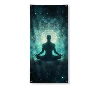 Bannières décoratives pour porte de méditation, silhouette spirituelle, toile de fond artistique pour la pleine conscience et le bien-être, décoration d'intérieur et d'extérieur, 91,4 x 183 cm