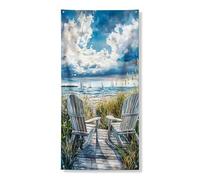 Bannières décoratives pour porte de paradis côtier, paysage marin nautique, vue sur la plage, décoration murale d'été sur le thème de l'eau, 91,4 x 182,9 cm