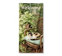 Bannières décoratives pour porte d'entrée sur le thème de la verdure botanique, décoration de porte d'entrée sur le thème des animaux, intérieur et extérieur, printemps été, accents suspendus 91,4 x