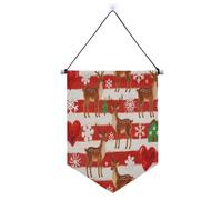 Bannières d'élan marron Merry Christmas à suspendre avec tige télescopique, bannières de fête et décorations pour festival et jour spécial suministros para fiesta de a?o nuevo