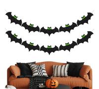 Bannières d'Halloween - Bannière de décoration chauve-souris à paillettes de 2,5 m, bannière lumineuse pour décorations d'Halloween | Pour festival, porche, fête, magasin, fenêtre de maison, jardin et