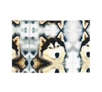 Bannières et drapeaux imprimés Husky de Sibérie, toiles de fond suspendues, adaptées pour les fournitures de fête de vacances et la décoration de la maison.