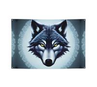 Bannières et drapeaux imprimés tête de loup féroce, toiles de fond suspendues, adaptées pour les fournitures de fête de vacances et la décoration de la maison.