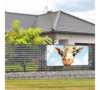 Bannières et panneaux de girafe réutilisables et résistants aux intempéries à suspendre au mur - Grande bannière de fête avec corde de suspension pour Nouvel An, mariage, anniversaire, cour - 61 x 119