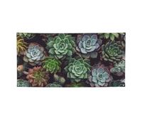 Bannières et panneaux de plantes succulentes pour extérieur et intérieur - Bannière personnalisée avec œillets - Toile de fond d'anniversaire - Toile de fond pour mariage - Petite taille
