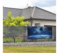 Bannières et panneaux de terre et d'espace à suspendre avec corde de suspension 61 x 119 cm - Pour intérieur ou extérieur - Nouvel An, remise de diplôme, mariage, fête d'anniversaire