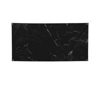 Bannières et panneaux en marbre noir pour extérieur et intérieur - Bannière personnalisée avec œillets - Toile de fond d'anniversaire, affiche de fond pour mariage - Taille M