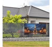Bannières et panneaux « Paris in Ninght » - Bannière murale avec corde de suspension - 89 x 180 cm - Décoration de fête - Intérieur ou extérieur - Nouvel An, remise de diplôme, mariage, anniversaire