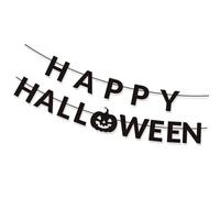 Bannières « Happy Halloween » - Bannières d'Halloween - Décorations de fête d'Halloween - Trick or Treats - Guirlande de toile de fond pour extérieur et intérieur - Fournitures de fête à suspendre