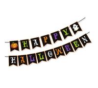 Bannières « Happy Halloween » - Bannières d'Halloween - Décorations de fête d'Halloween - Trick or Treats - Guirlande de toile de fond pour extérieur et intérieur - Fournitures de fête à suspendre