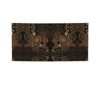 Bannières imprimées en bronze avec engrenages d'horloge siècle pour intérieur/extérieur, décoration hip-hop sur le thème des événements