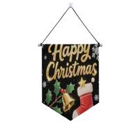 Bannières « Merry Christmas » à suspendre avec tige télescopique, bannières de fête et décorations pour porte, murs, fenêtres, jardins, cour suministros para fiesta de a?o nuevo