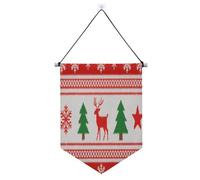 Bannières « Merry Christmas » avec arbre vert, bonhomme de neige, élan, à suspendre avec tige télescopique, décoration de terrasse pour intérieur et extérieur, fête suministros para fiesta de a?o