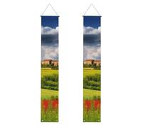 Bannières printanières toscanes pour porche, bannière de porte suspendue, panneau de porche « Joyeux anniversaire », bannière de fête, fond photo, panneaux de porte d'entrée pour la bienvenue, les f